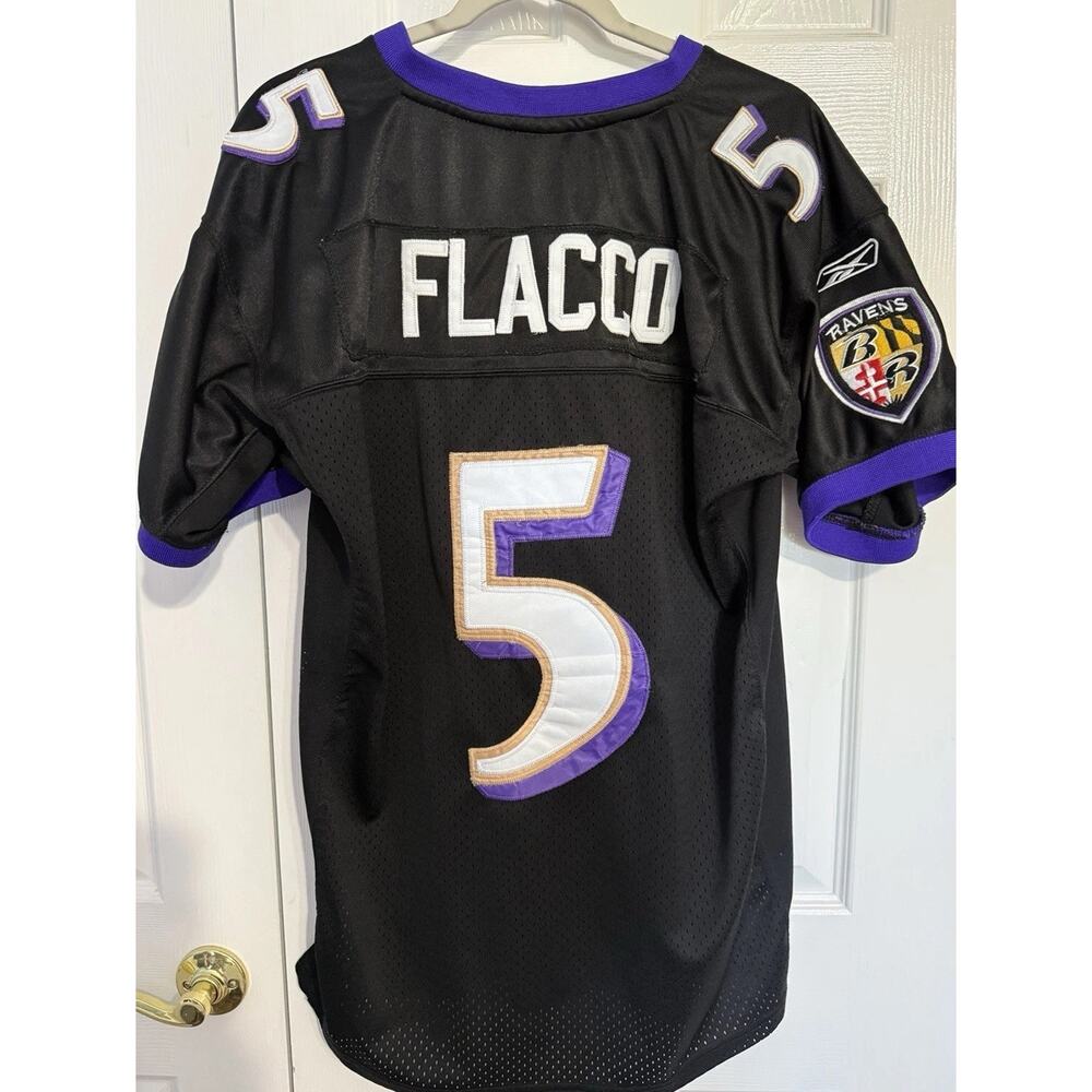 Reebok Baltimore Ravens Joe Flacco #5 Jersey Mens Large 48 Black NFL Football - Picture 3 of 11